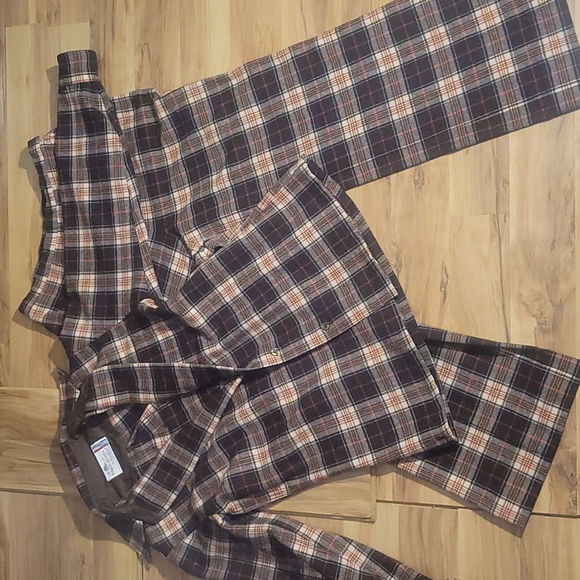 Vintage 70s Plaid Wool Pants and Shirt by Pendleton S-M - Picture 2 of 14